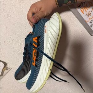 Hoka One One Blue and Orange Athletic Shoes